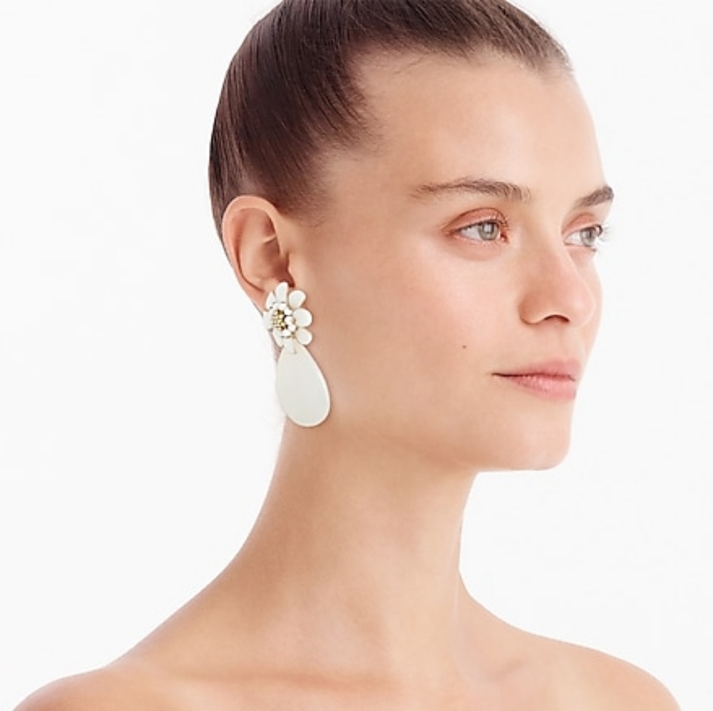 J. Crew flower drop earrings